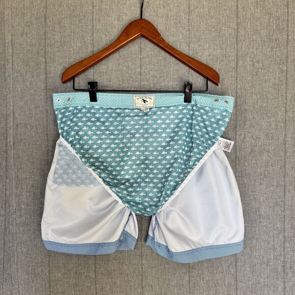 Ted Baker Blue White Strip Lobster Logo Snap Front Swim Shorts Size 2XL / 6 - Picture 13 of 16
